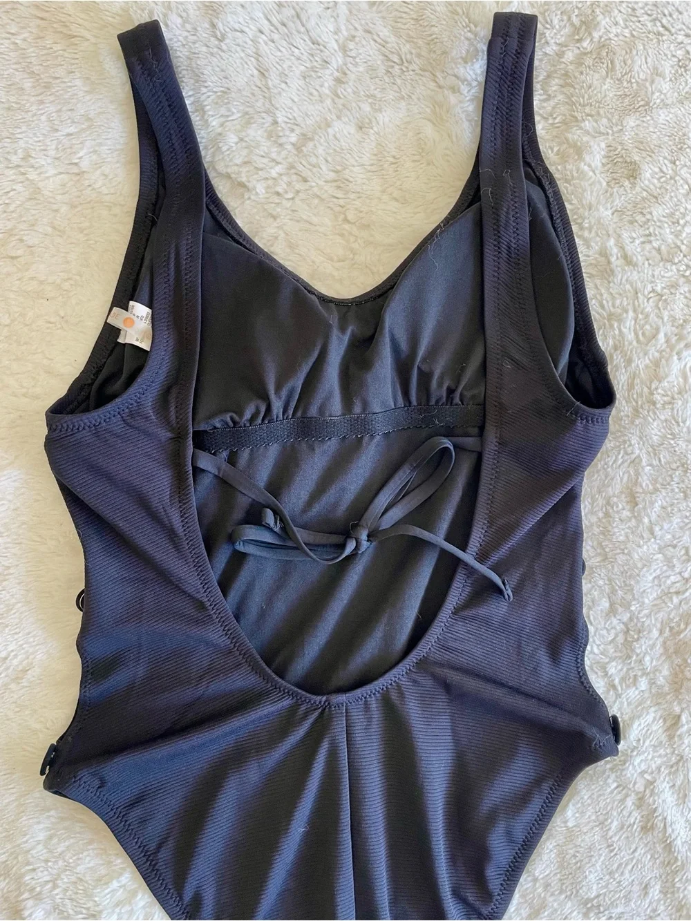 Shade & Shore Black Rib One-Piece with Side Cutouts